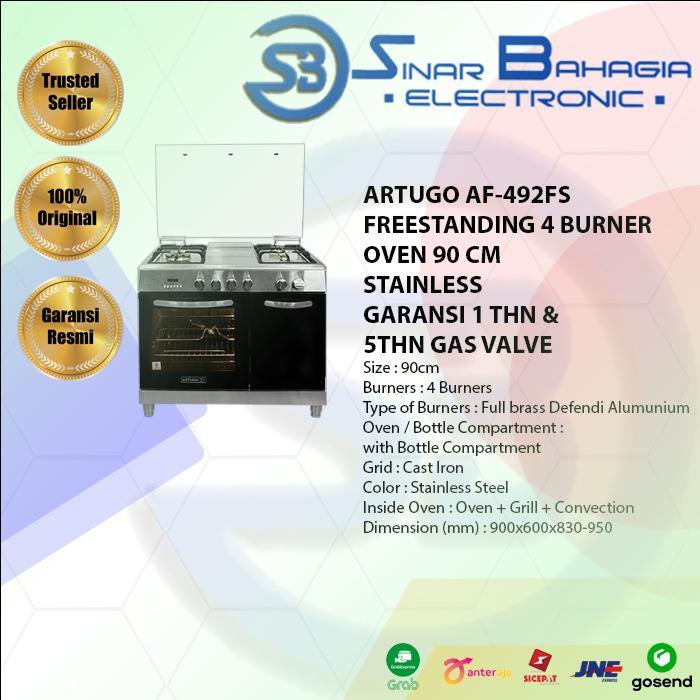 ARTUGO AF-492FS FREESTANDING 4 BURNER + OVEN 90 CM STAINLESS (NEW)