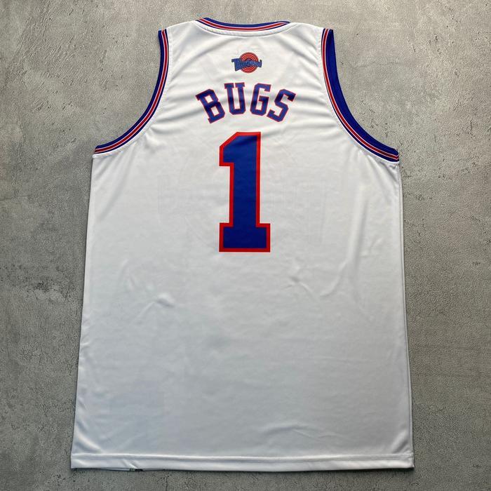 Premium [Original] Jersey Basket Bugs Tune Squad Tunesquad Space Jam #1 Putih - Swingman Bola Basket