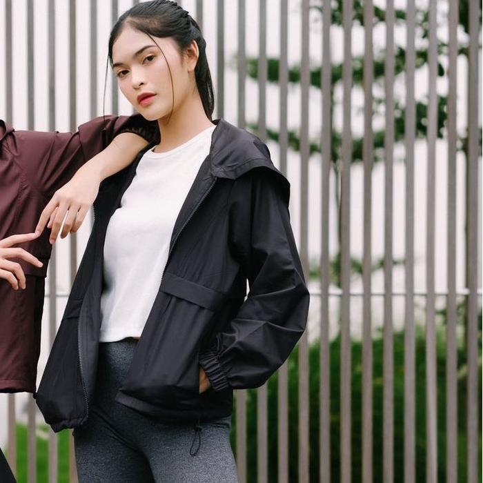 I Look Daily SOFT Parasut Jacket wanita blazer Hijau Hitam Jaket Navy Nyaman Panjang Semi Outer Biru