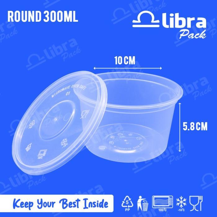 500 Pcs- Thinwal Mangkuk Datar Round 300Ml Plastik Cup Puding Es Kepal Milo Mangkuk Terbaru 
