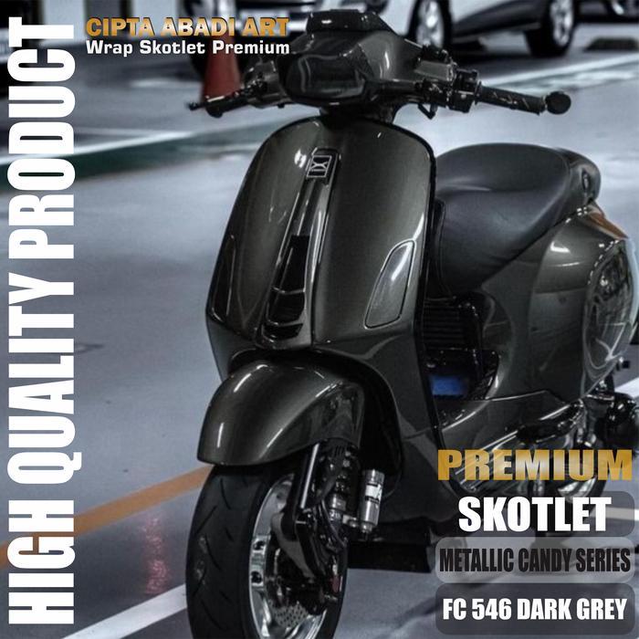 Skotlet Stiker Motor Grey Metallic Candy Scotlite Light Grey Metalik Candy Skotlet Abu Grey Candy