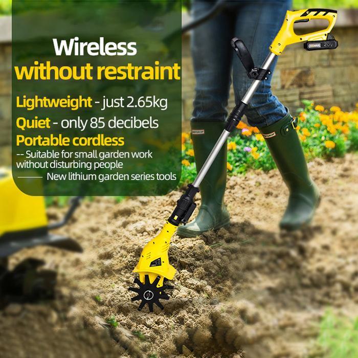 Handheld Tiller Garden Rotary Mini Cultivator Machine Cordless Garden Tractor Power Tool Portable Gr
