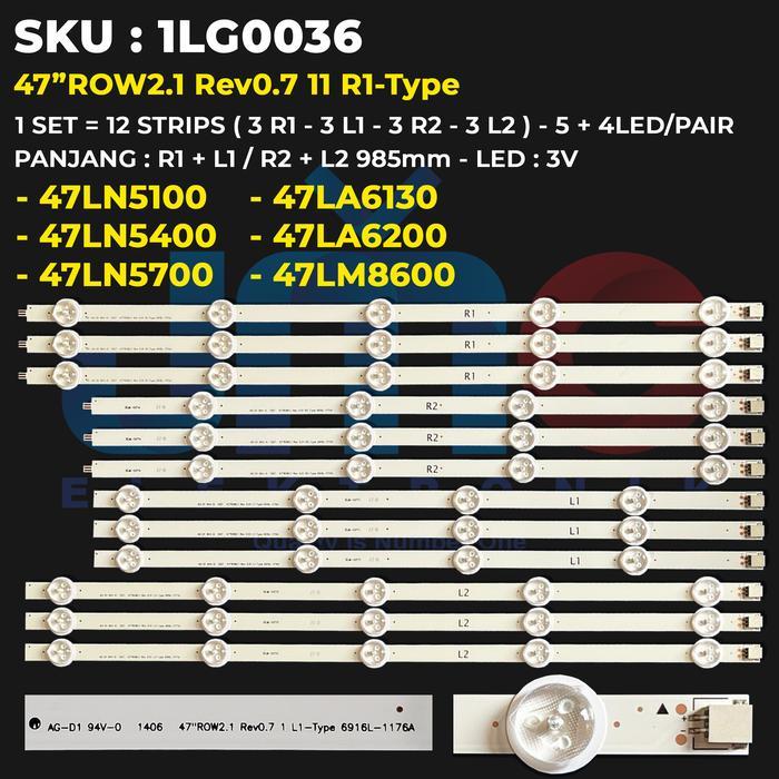Diskon Backlight Tv 47 Inch 47Ln5100 47Ln5400 47Ln5700 47La6200 47La6130 47Lm8600