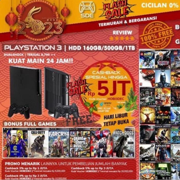 Sony ps3 slim SERI 25 128/250/500GB/1TB - SLIM 25XX 1 TB, 1 STICK
