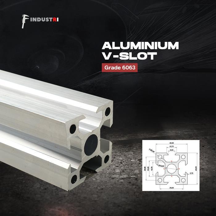 ALUMINIUM PROFILE V SLOT 4040 ALUMINIUM CNC TRACK T SLOT CONVEYOR PROMO TERMURAH