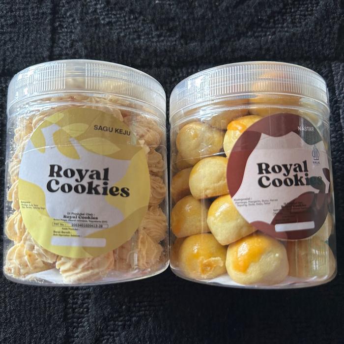 Premium [Paket 2 Toples] Nastar Premium Dan Sagu Keju Kue Kering Premium Toples Tabung 600 Ml