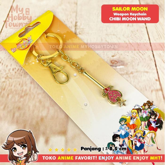 Gantungan Kunci Anime Sailor Moon Chibi Moon nd Tongkat