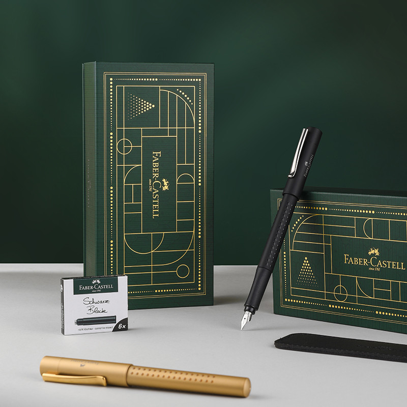 Faber-Castell Grip Fountain Pen Writing Gift Set Student Calligraphy Pen for Daily Use with Smooth