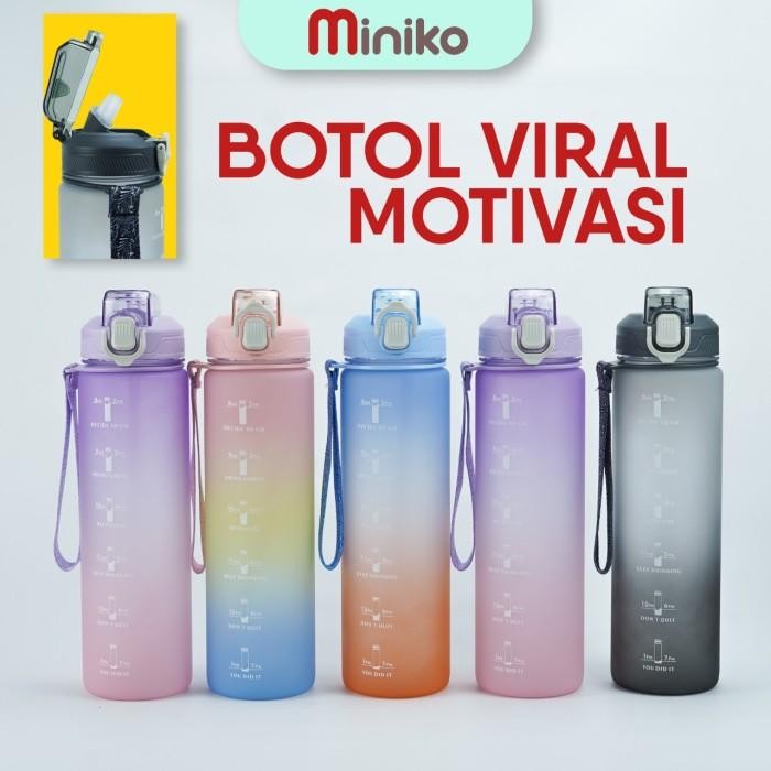 Botol Minum Motivasi 1Liter - Tumblr Jumbo Viral - Botol Minum Viral