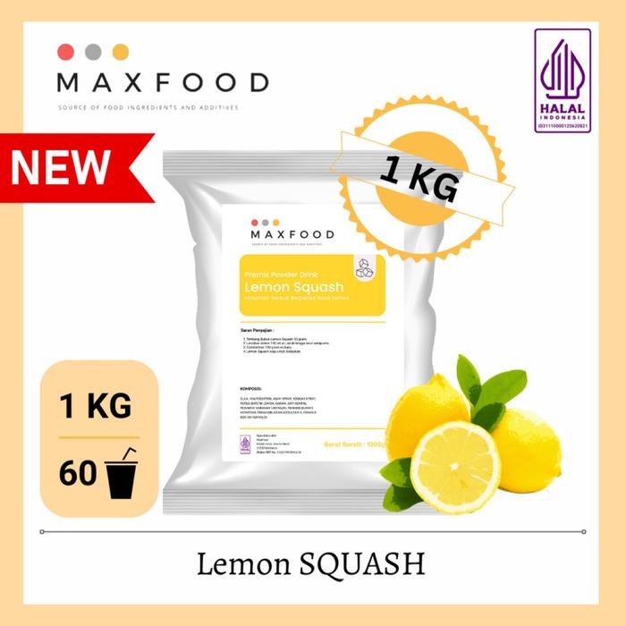 

oW.galiban - MAXFOOD Lemon Squash Powder Drink 1KG - Bubuk Minuman Rasa Lemon Squash Segar