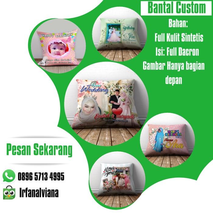 TERBARU Bantal untuk Sofa Hiasan Pajangan Mobil Foto Gambar Custom Free desain PROMO!