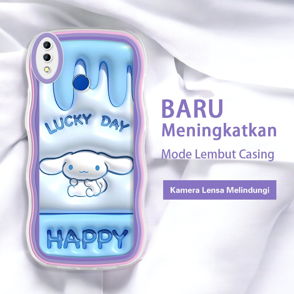 Casing HP Realme 2 3 pro C2 C2S C61 C63 C65 C67 12LITE C75 A1K  Pola Cinnamoroll es krim 3D  Soft Ca