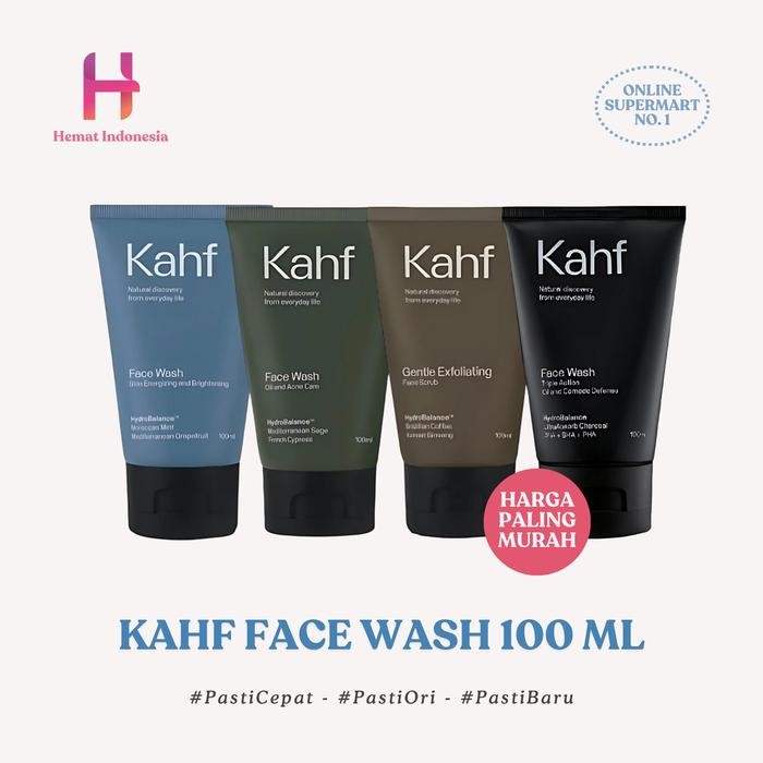 KAHF FACIAL FOAM FACE WASH 100 GR 100GR CUCI MUKA WAJAH PRIA WARDAH