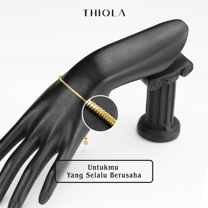 TERLARIS THIQLA - Gelang Kekinian NADIA - Gelang Serut Wanita Dilapisi 5 Lapisan Emas Asli - Garansi
