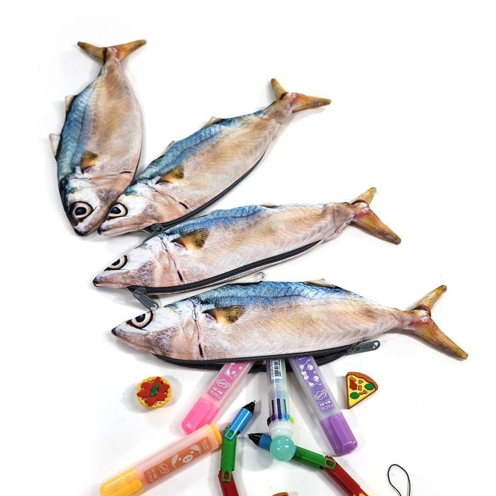 

Tempat Pensil Bentuk Ikan Kembung Mentah Lucu Unik asli Kreasi Indonesia Pouch Makerel Lokal Shrelo