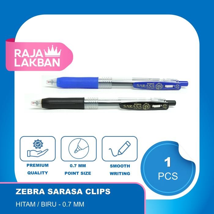 

Pulpen ZEBRA SARASA Clips 0.7 mm, Biru/ Hitam - PCS