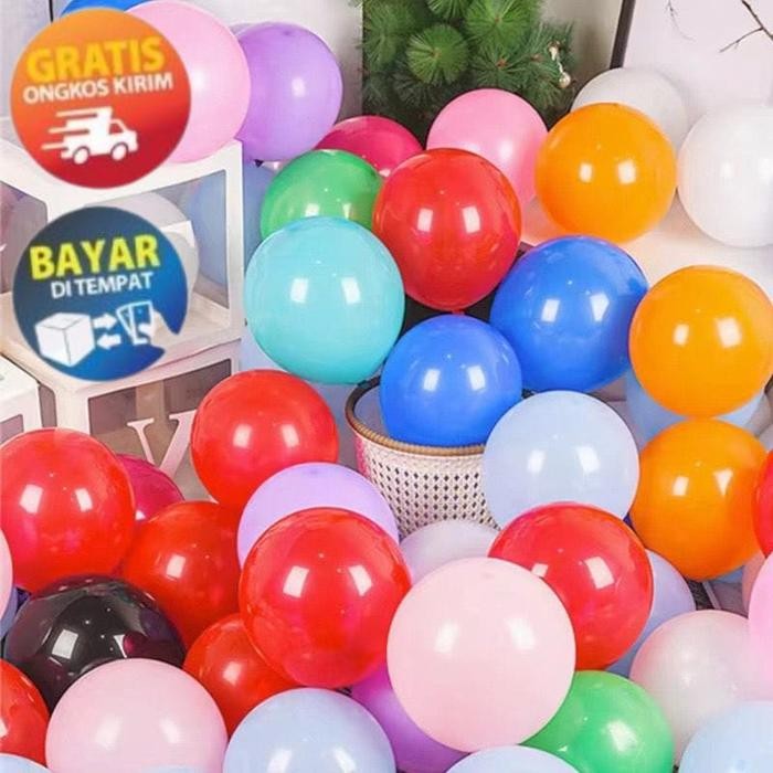 

KP196 - BALON LATEX DOFF 12INCH BALON LATKES BALON ULANG TAHUN BIRTHDAY BALLOON BALON POLOS BALON