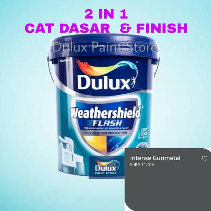 Dulux Weathershield Flash 2 in1 Intense Gunmetal 20L Pail Abu Tua SALE masih ready
