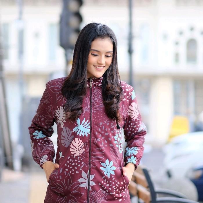 ASLI Zhafiraoutfit Jaket Tunik Full Printing Motif Anti Air Anti Angin Musim panas Musim dingin
