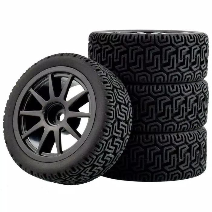 Stok Baru 1pcs velg + ban onroad rally RC 1/10 1/12 1/18 HSP wltoys tamiya hbx