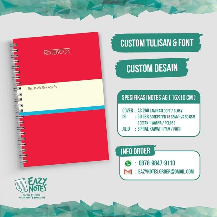 

New Custom Notebook A6 satuan