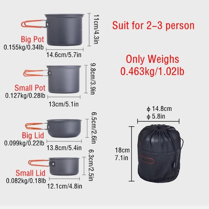 Cooking Set Naturehike Nh18T018-G Kursi Lipat