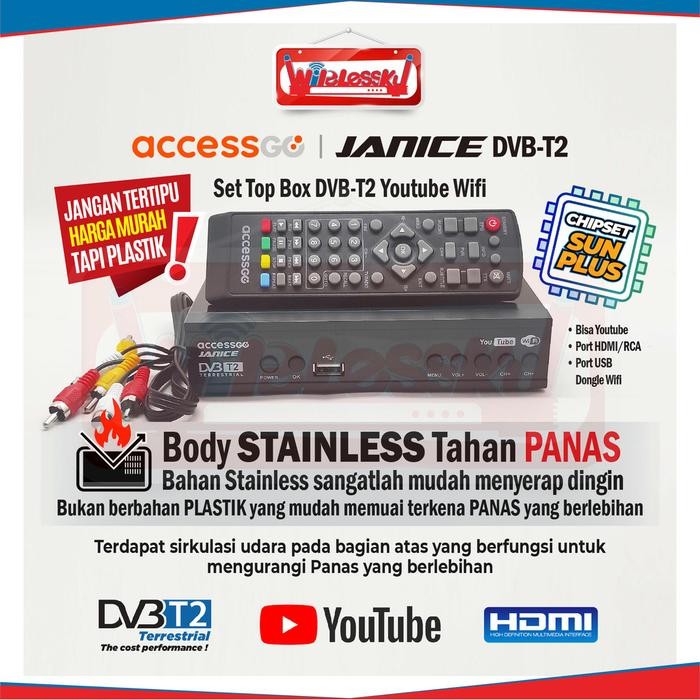 New Set Top Box DVB T2 Accessgo Janice U002 bisa akses youtube