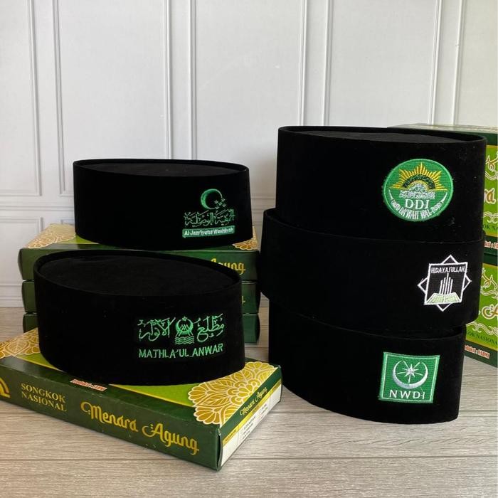 Peci Songkok Bordir Logo Ormas Islam Al Washliyah Nadhlatul Wathan MathlaUl Anwar Hidayatullah Darud