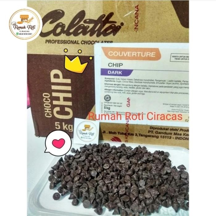 

Stok Baru MINI CHOC CHIP 500GR COLATTA COUVERTURE CHOCO COKLAT CHIP COLATA 500