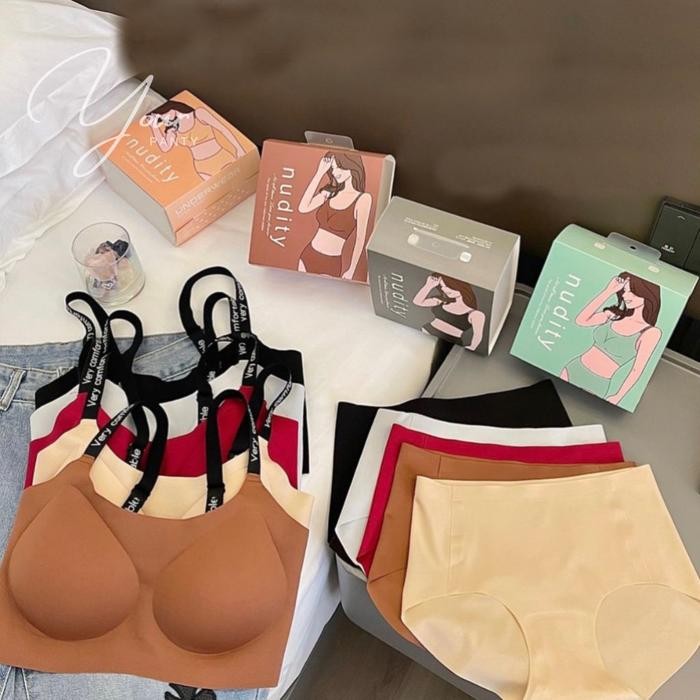 setia Letty Bra Set BH dan Panties Seamless Sport Bra Setelan Busa Wanita