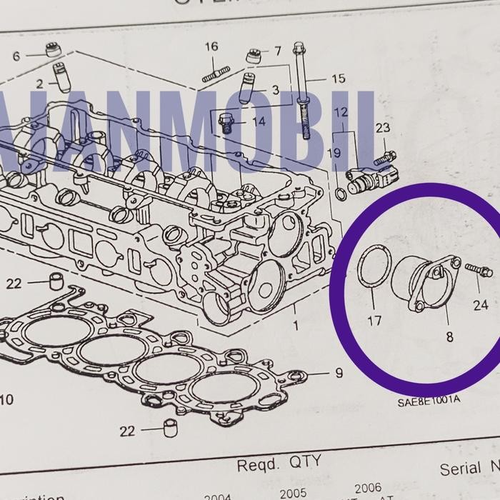 SIL ORING NOKEN AS ORING PLUG BRIO MOBILIO CRV JAZZ CITY 91302-PX4