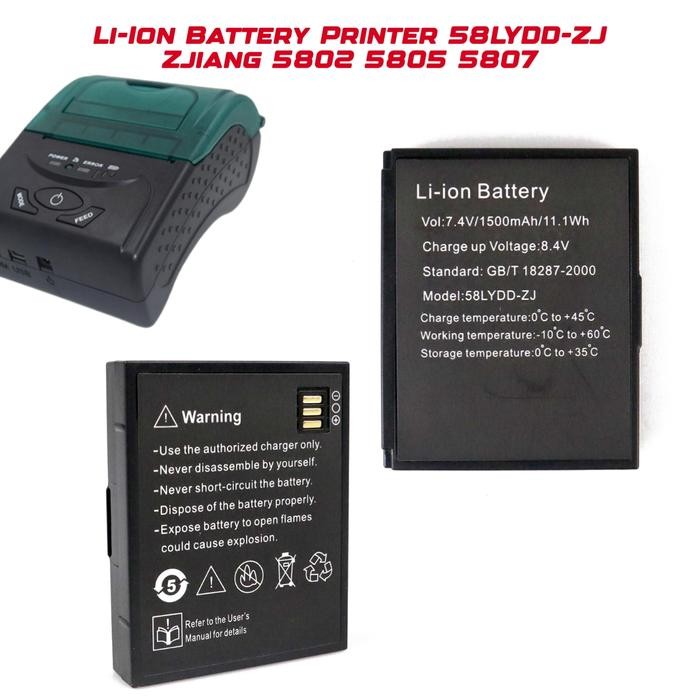 Ready Baterai Printer Thermal Bluetooth 58LYDD-ZJ Zjiang 58 5802 5805 5807