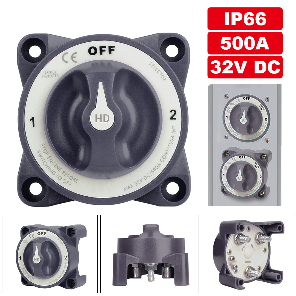 350A 2 3 4 Position Power Switch  Marine Battery Mass Switch Disconnect Isolator Switch With Luminou