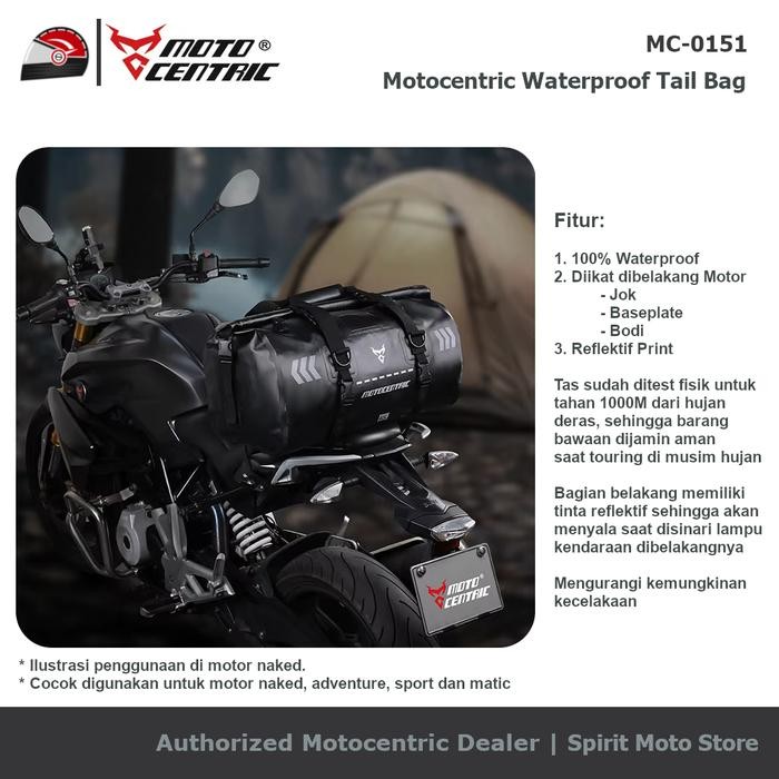 Motocentric Waterproof Motorcycle Touring Duffle Bag Tas Jok Motor Riding Dry Bag Kedap Air