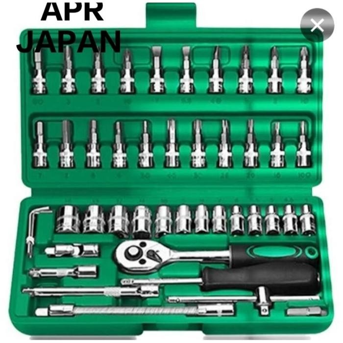 BERKUALITAS PROMO TEKIRO kunci shock set APR JAPAN kunci sok 46pcs kunci socket