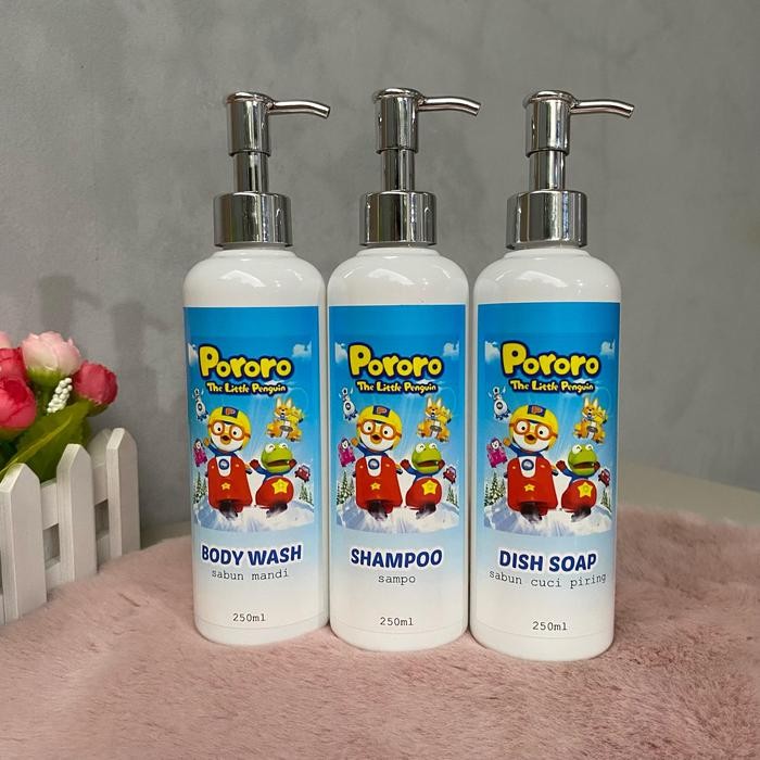 BOTOL SABUN CAIR PORORO 250ml Botol Sabun Pump Dispenser