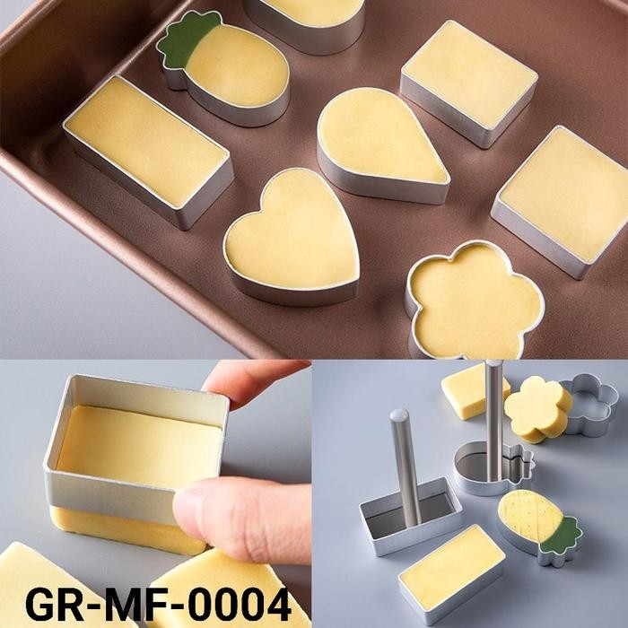 Gr-Mf-0004 Cetakan Kue Nastar Hati Bulat Kotak Persegi Panjang Nanas