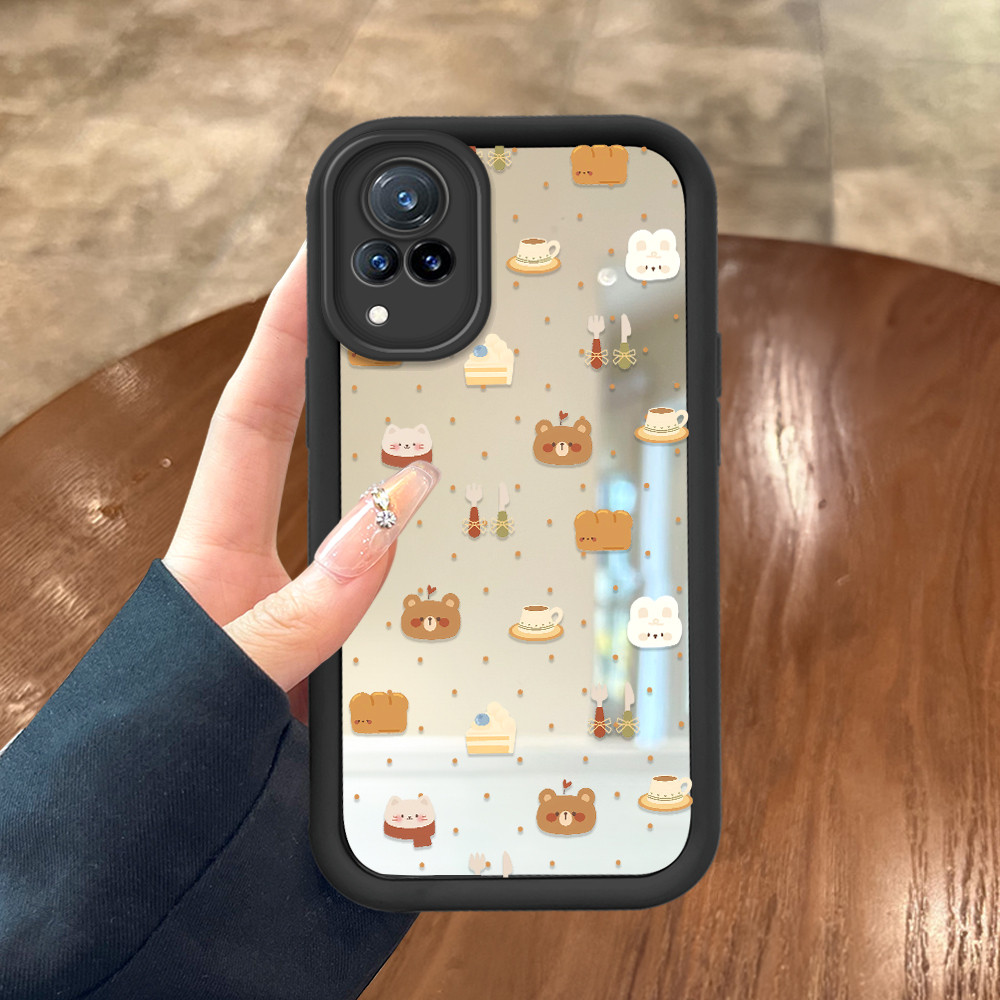 Casing Hp Untuk VIVO V21 V21S 5G Cermin Softcase Case Kucing Cassing Mirror 5105 JZ TY