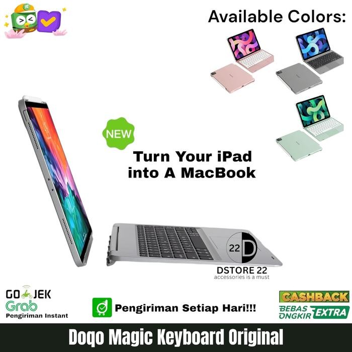 doqo magic keyboard ipad pro 11 12.9 inch 2018 2020 2021 2022 case [kualitas terbaik]