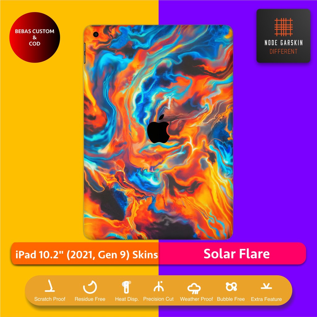 Garskin Skin iPad 10.2 2021 Gen 9 Solar Flare Fullbody / Backonly | Anti Lecet | Case | Vinyl