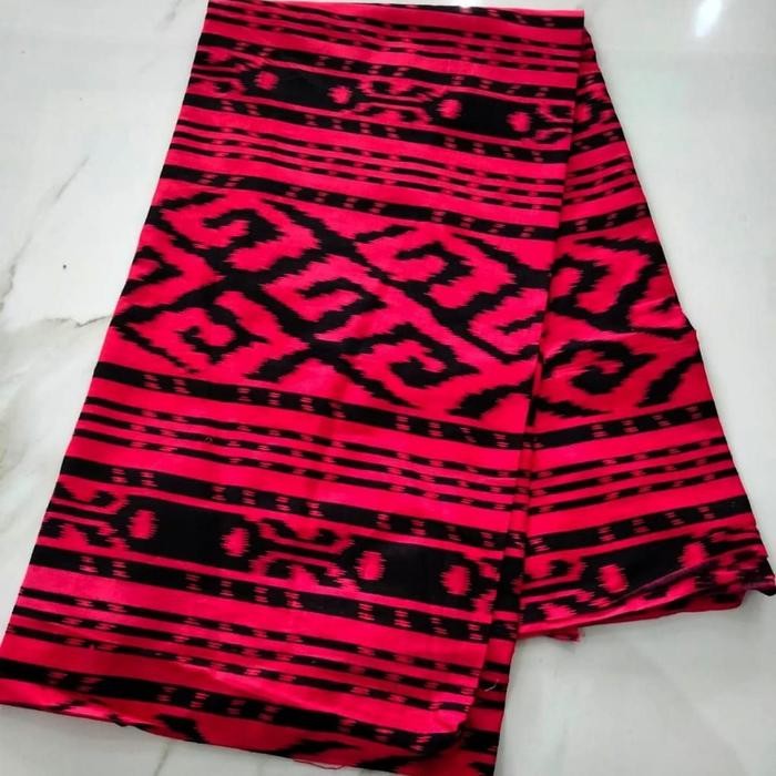 Kain Batik Songket Lombok ( Merah - Tosca + Biru - Krem )