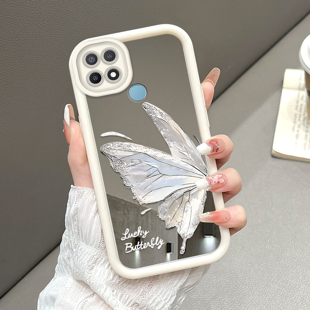 Casing Hp Untuk OPPO A15 A15S Cermin Softcase Case Phone Kesing Kupu 1260 JZ