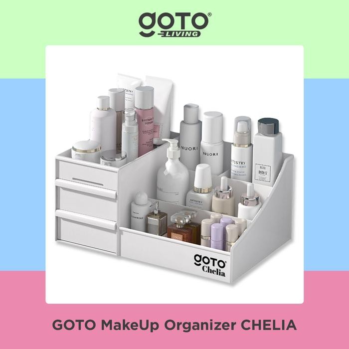 Rds - Goto [Cod] Chelia Rak Kosmetik Skincare Kotak Penyimpanan Make Up Organizer
