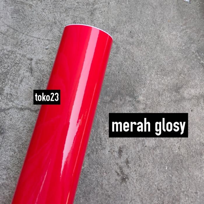 SKOTLET MERAH KILAP STIKER MOTOR GLOSSY WARNA MERAH