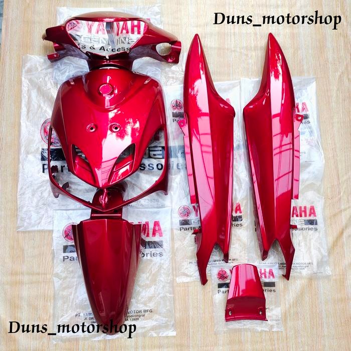 Body Halus Mio Smile Warna Merah Marun Fullset Original Yamaha