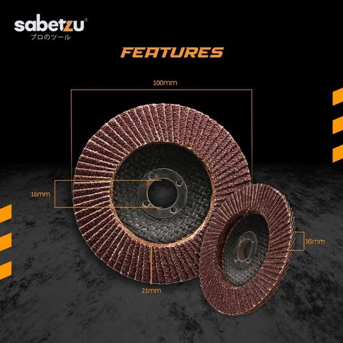 Amplas bulat 4" sabetzu amplas susun flap disc 4 inch grit 320 #320 Flap disc 4 inch / Amplas susun