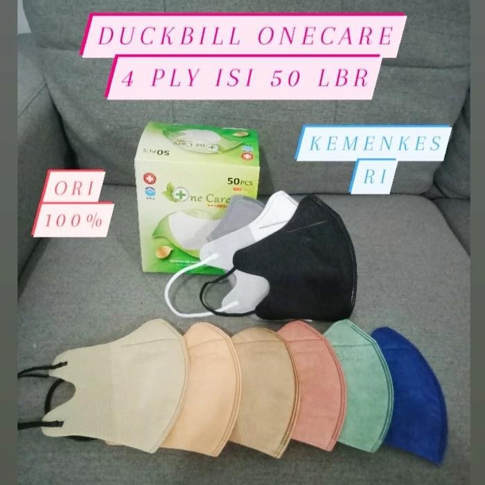 New READY MASKER DUCKBILL GARIS ONECARE HITAM PUTIH ONE CARE FACE MASK