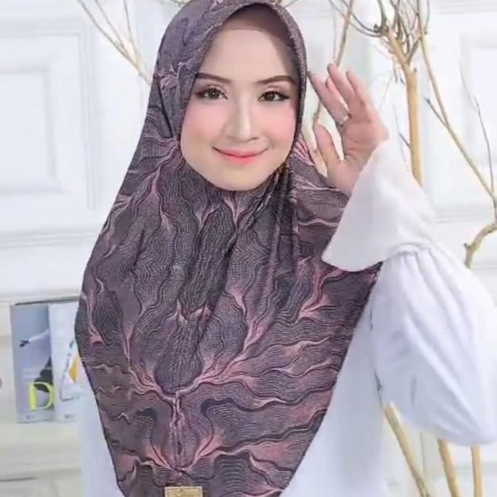 lplw- Hijab Instan Maysa Motif Sublim Printing Bahan Jersey By Elma Hijab Muslim Kerudung