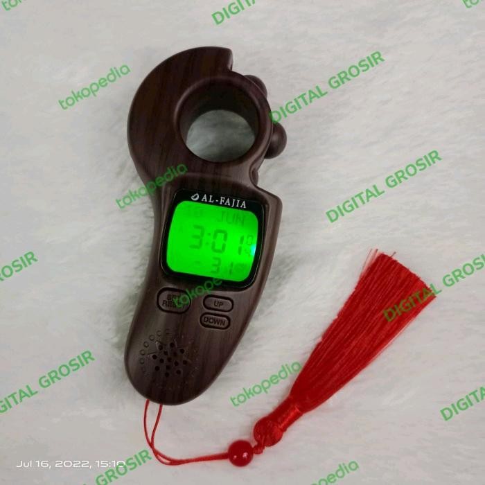 d1yv- Tasbih Digital Premium Adzan Led Motif Kayu