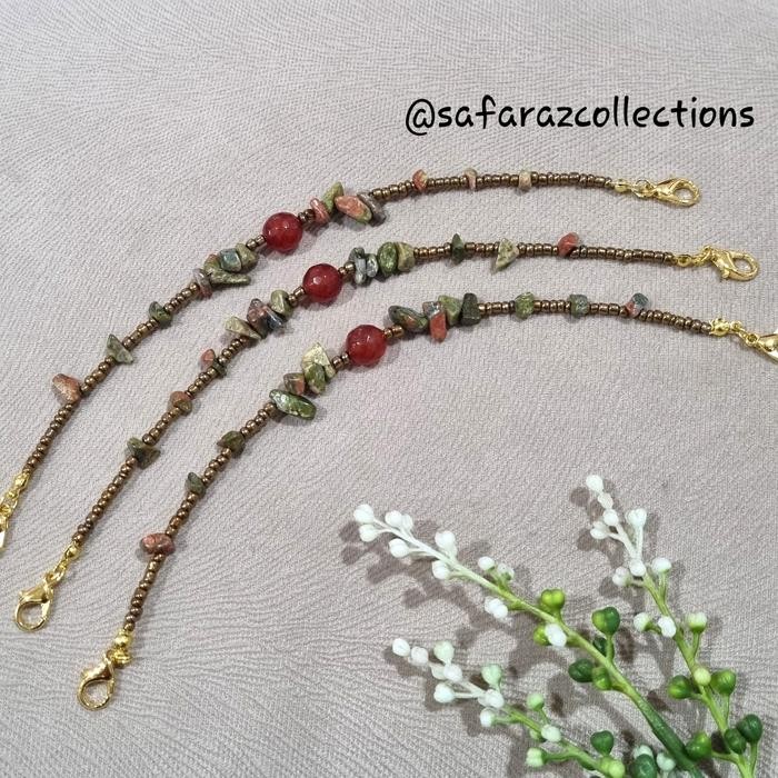 mcgz- Konektor Hijab Batu Pecah Batu Alam Manik Pasir